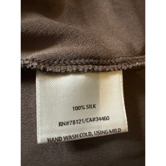 Eileen Fisher Silk Brown Scoop Neck Minimalist Loose Fit Sleeveless Tank Top XL - Picture 6 of 7